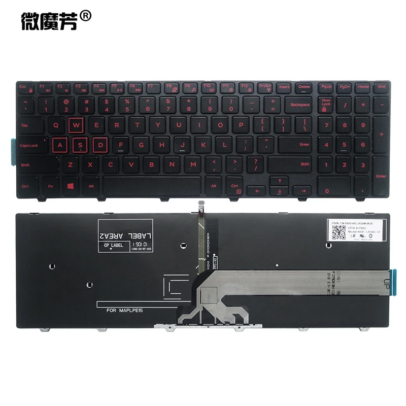 Keyboar US/UK/SP для DELL Inspiron 15 3551 3552 3541 3543 3542 3559 3565 3567 3558 5566 5748 5749 5755 5758 5759 подсветка|dell inspiron