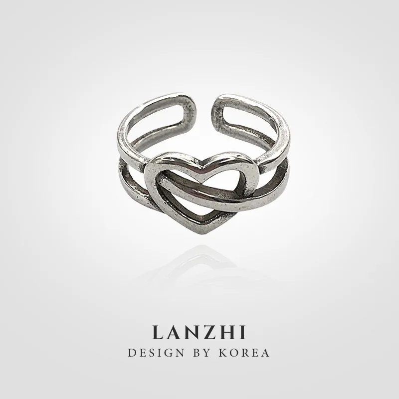 

Fashion 925 Sterling Silver Love Ring female ring set friendship Engagement Wedding open ring 2021 jewelry