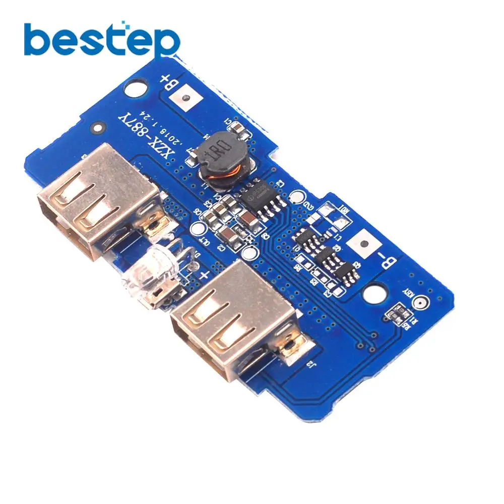 18650 Двойной Micro USB 3 7 в до 5 В 2A повышающий Мобильный Внешний аккумулятор DIY зарядное