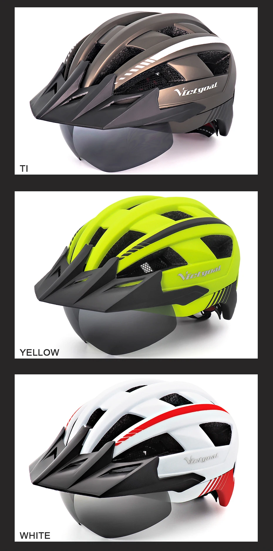 Victgoal MTB велосипедный шлем для мужчин дышащие велосипедные шлемы светодиодный светильник солнцезащитный козырек поляризационные очки дорожный горный велосипед шлем