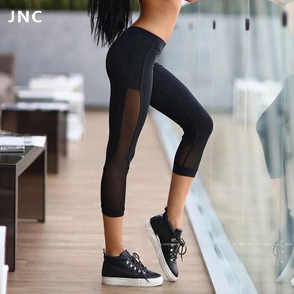 

2021 Women High Waist Slim Black Leggings Stretchy Fitness Capri Pants Joggers Trousers Fashion Ladies Workout Compression Pants