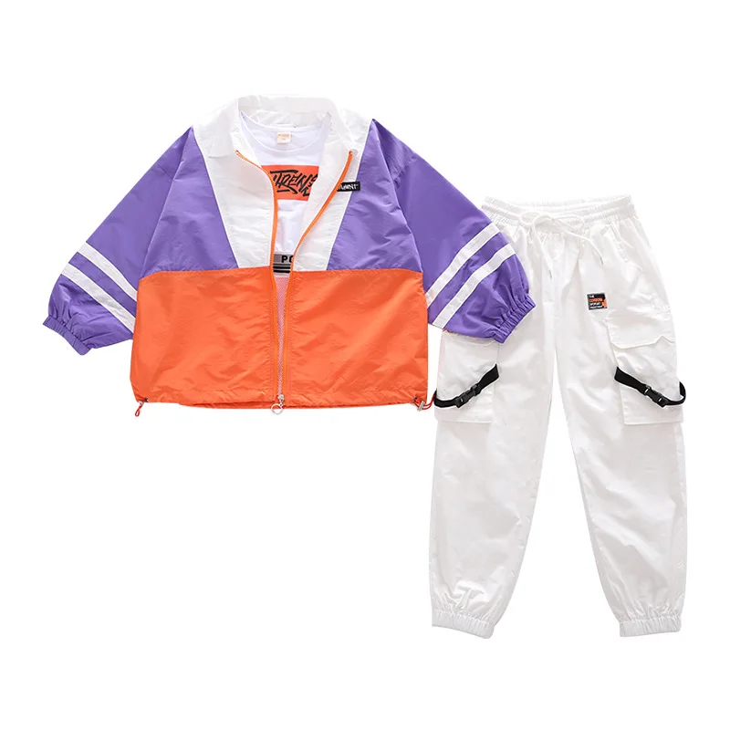 

Korean Children's Jazz Dance Clothes Loose Jacket Pants Suit Kid Hip-Hop Streetwear Boy Handsome Drum Performance Outfit DWY3205