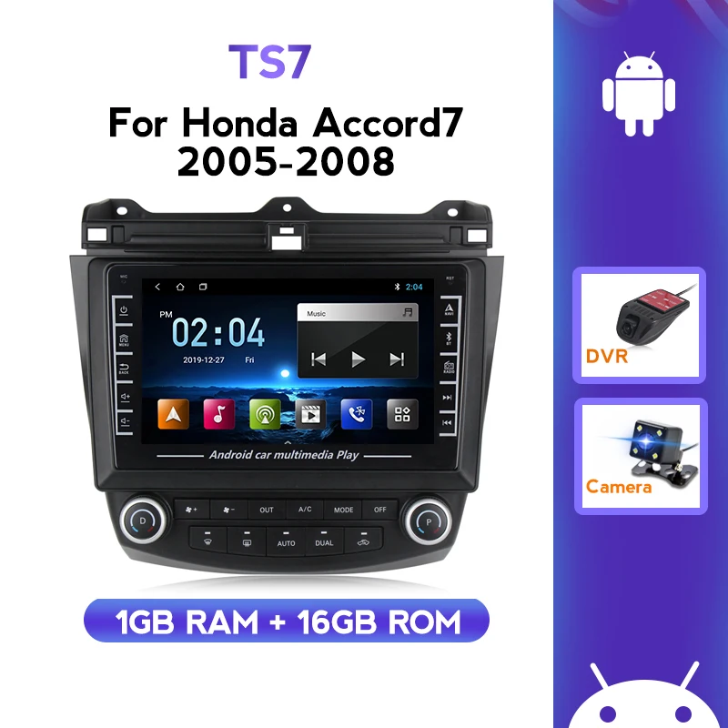 Автомобильный мультимедийный плеер магнитола на Android для Honda Accord 7 2003 2004 2005 2006 2007 с