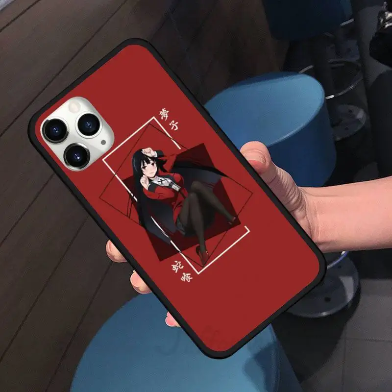 

Japanese Anime Kakegurui Jabami Yumeko Phone Case For iphone 7 8 12 11 XR XS pro Max Mini plus Soft silicone cover shell funda