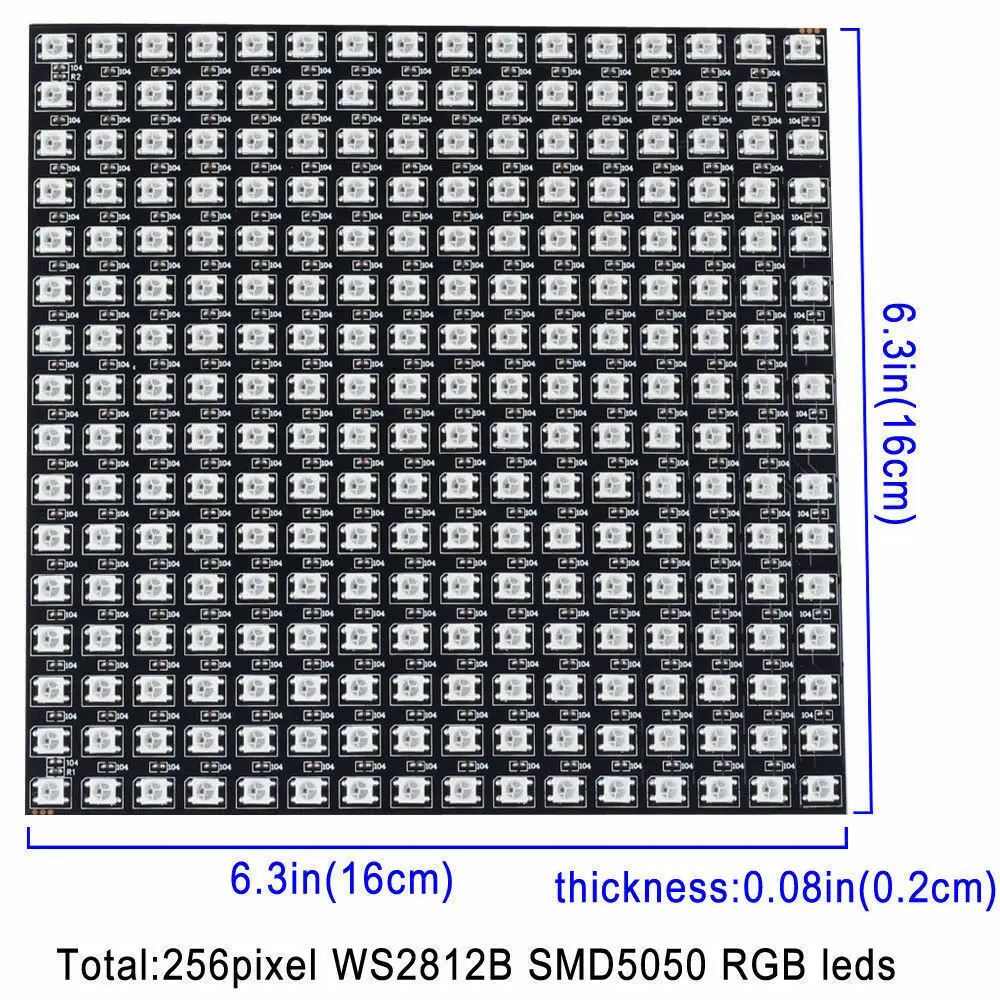 DC 5 В WS2812B светодиодная цифровая панель матричный гибкий экран 5050 RGB запрограммированные индивидуально адресуемые пиксели Led 8*8,16*16,8*32