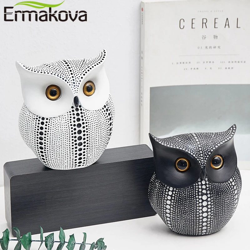 ERMAKOVA – Statue de hibou en résine, Sculpture animale, Style nordique minimaliste, artisanat, décoration pour la maison et le bureau, cadeau