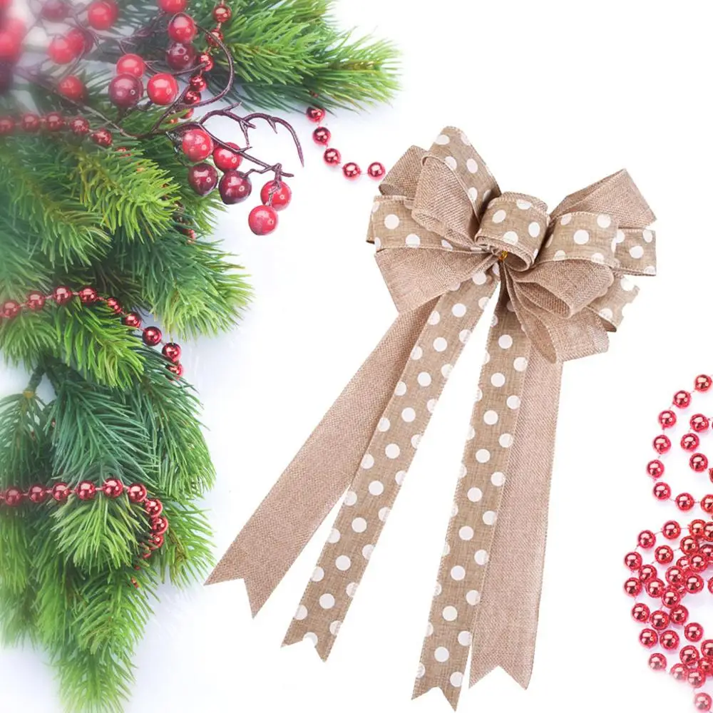1 шт. искусственный льняной Рождественский бант украшения на рождественскую елку
