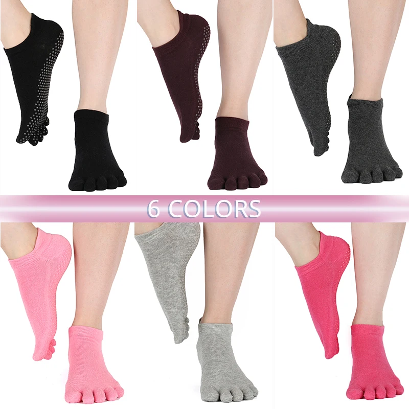 1 пара Противоскользящих носков женские спортивные носки тапочки с пятью