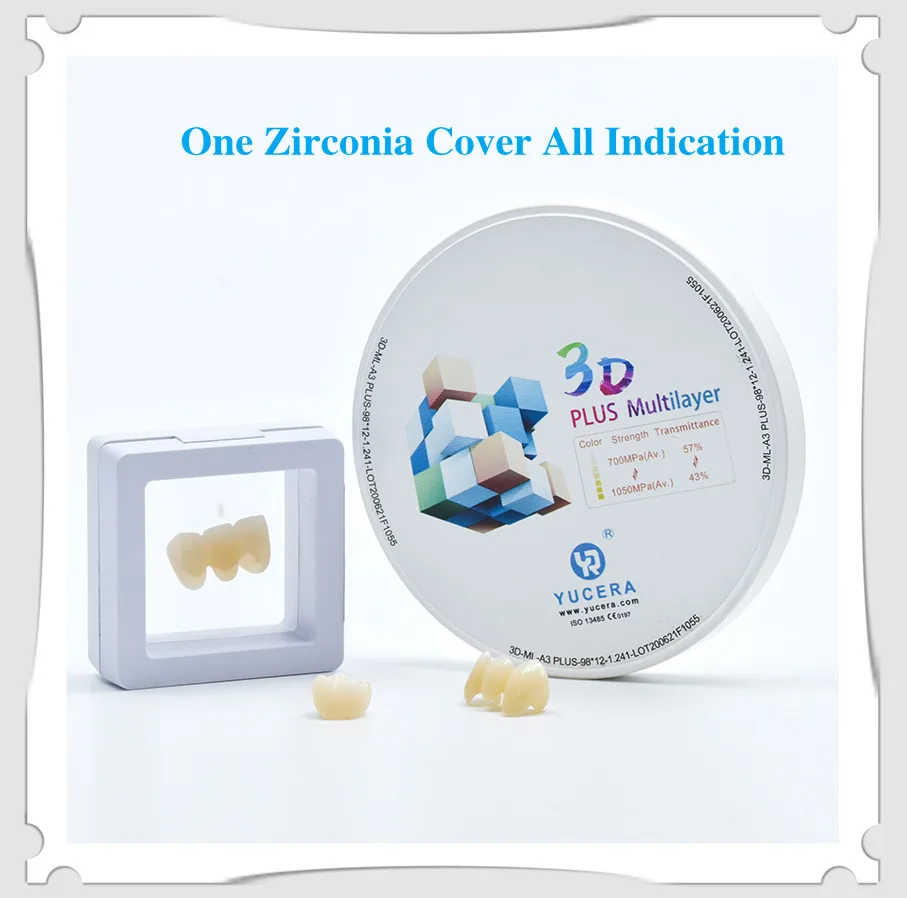 

3D Multilayer Pro Dental Zirconia Disc CAD CAM Ceramic Block for Denture Lab and 5 Axis Dental Milling Machine Material