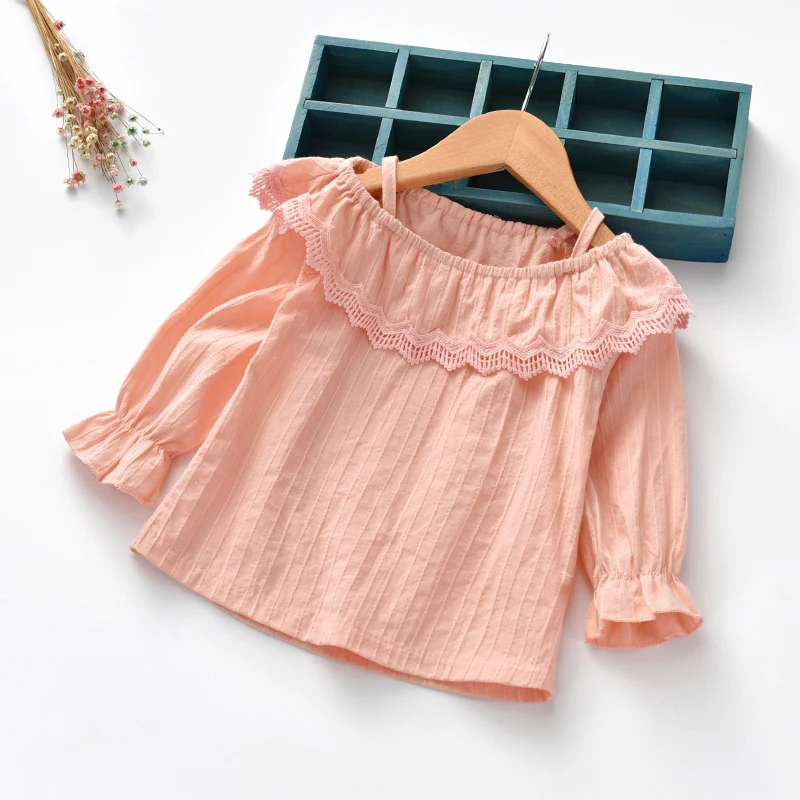 Для детей детская блузка для девочек рубашки мальчиков однотонные Цвет