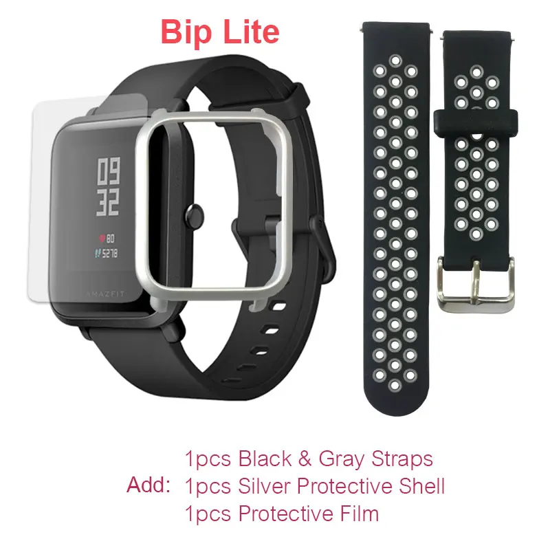 BlackGrayS SilverS F Xiaomi Huami Amazfit Bip Lite умные часы глобальная версия легкие умные часы с 45 днями ожидания gps - Цвет: BlackGrayS SilverS F