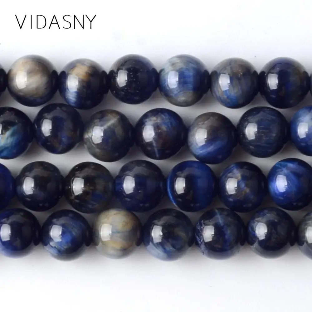 Бусины из натурального камня круглые бусины с отверстием под Лазурит синий