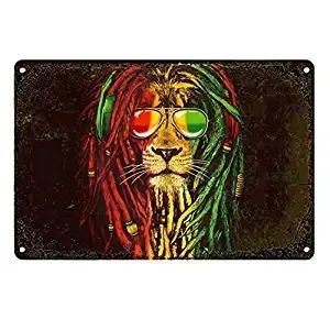 

Malbx Rasta Lion Tin Sign 20X30