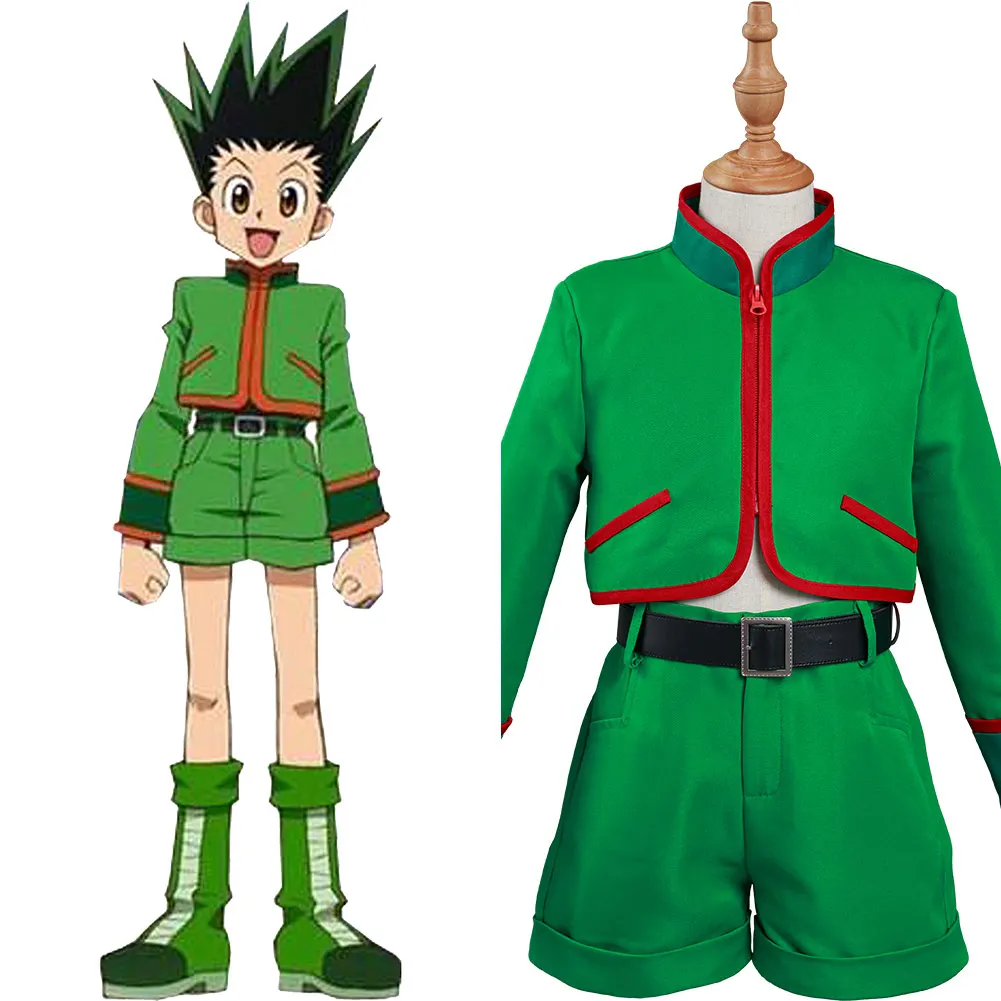 

(В наличии) Hunter x Hunter Gon Freecss косплей костюм дети топ брюки наряды Хэллоуин карнавал костюм