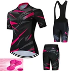 Женская одежда для шоссейного велосипеда, комплект из Джерси с коротким рукавом для велоспорта, женская одежда для велоспорта, нагрудники, шорты, штаны, подкладки для велоспорта