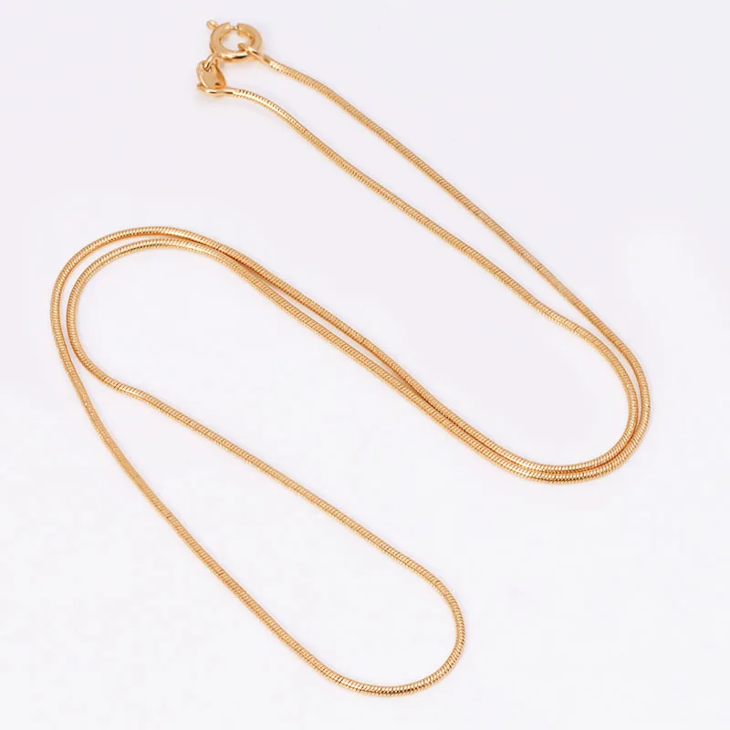 MxGxFam(45 см/50 см/60 см* 1 мм) золотой цвет 18 k крошечные цепочки в виде змеи для сочетающихся подвесок