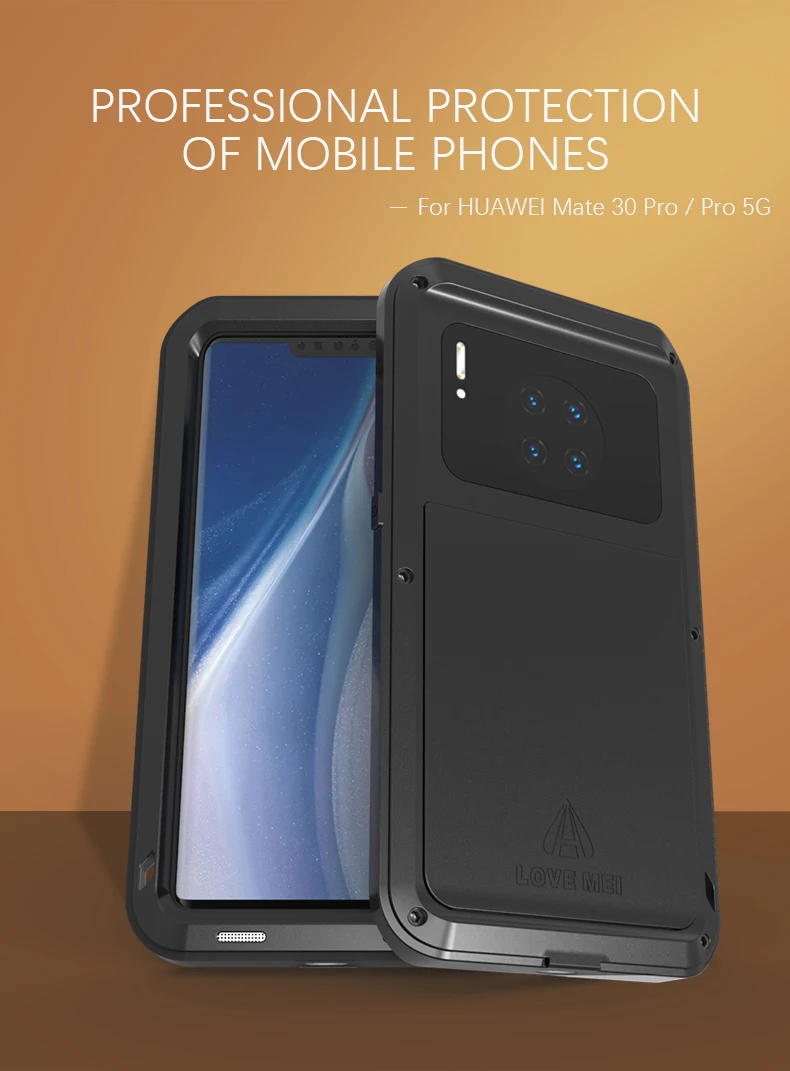 

Waterproof Shockproof Metal Case For HUAWEI Mate 30 Pro Luxury Aluminum Armor DustProof Swimming Silicone Cover