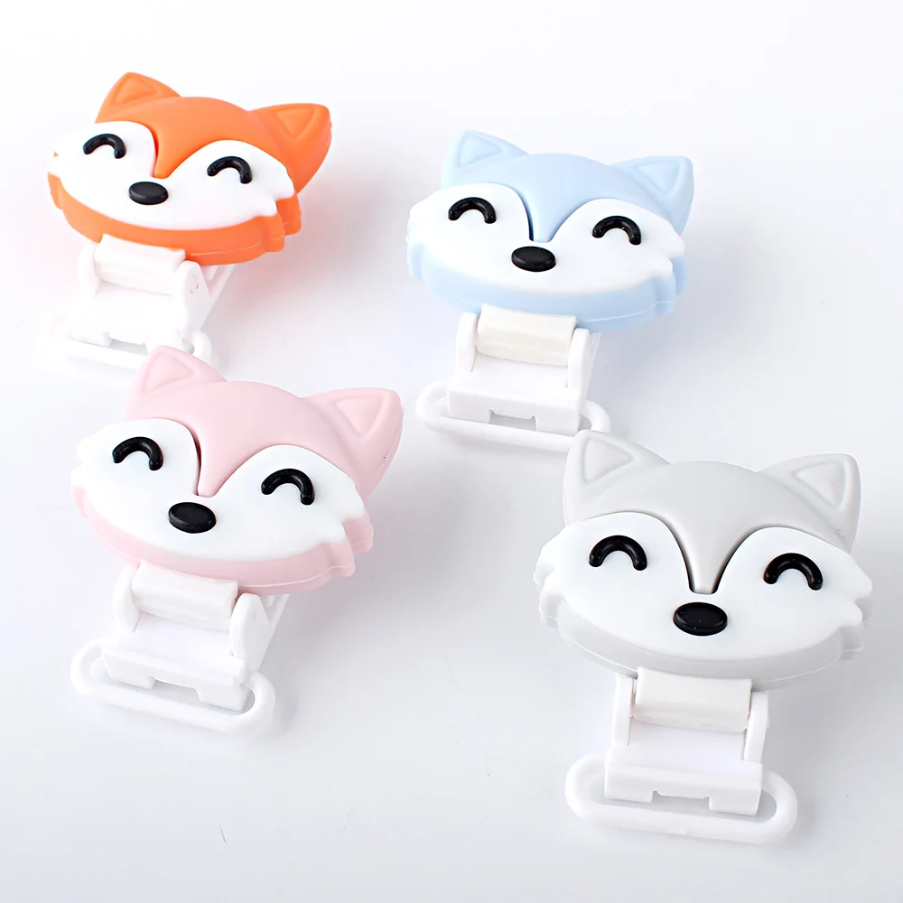 Keep & расти 1 ПК лисы силиконовая детская пустышка на цепочке с прищепкой зажимы