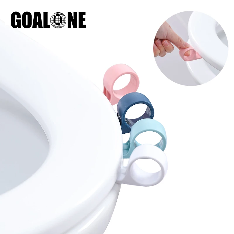 

GOALONE Portable Toilet Cover Lifting Device Avoid Touching Toilet Lid Handle Bathroom WC Cartoon Toilet Seat Holder Accessories