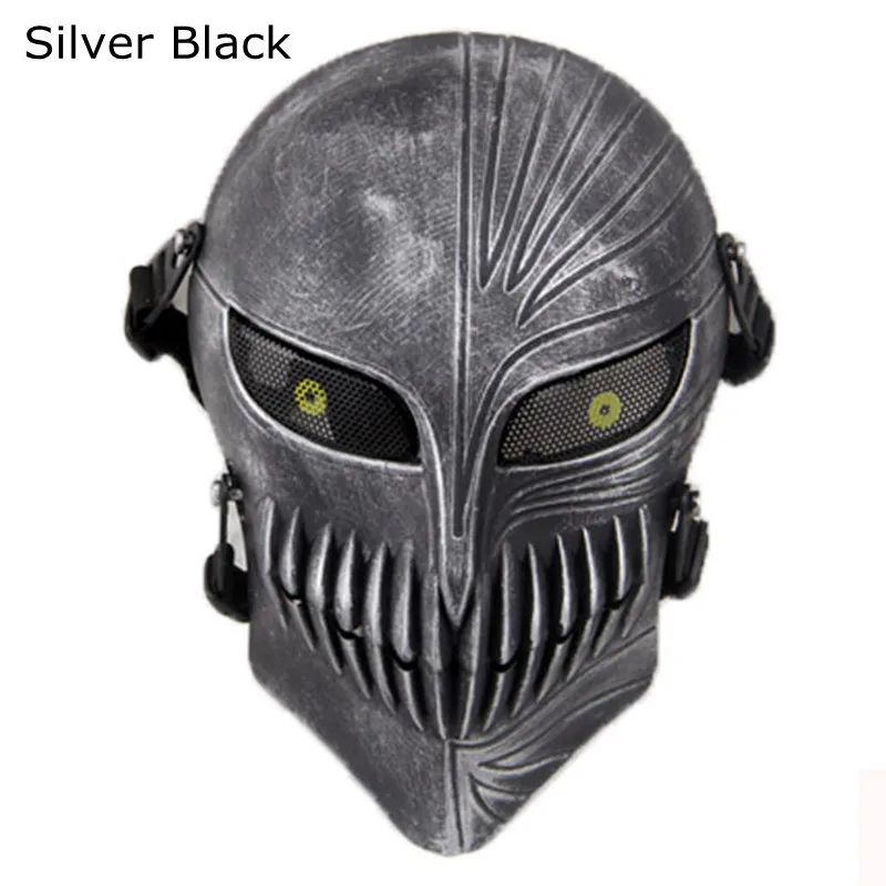 Silver Black Смерти Ичиго Куросаки из Блич маска Хэллоуин маскарад череп Косплей костюмы CS военная игра тактический реквизит - Цвет: Silver Black