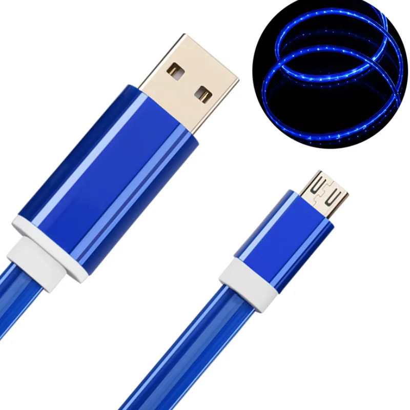 Светодиодный светящийся Магнитный зарядный кабель usb type C Micro USB C 8 Pin Зарядка для iPhone android Магнитный кабель зарядный провод шнур - Цвет: Blue