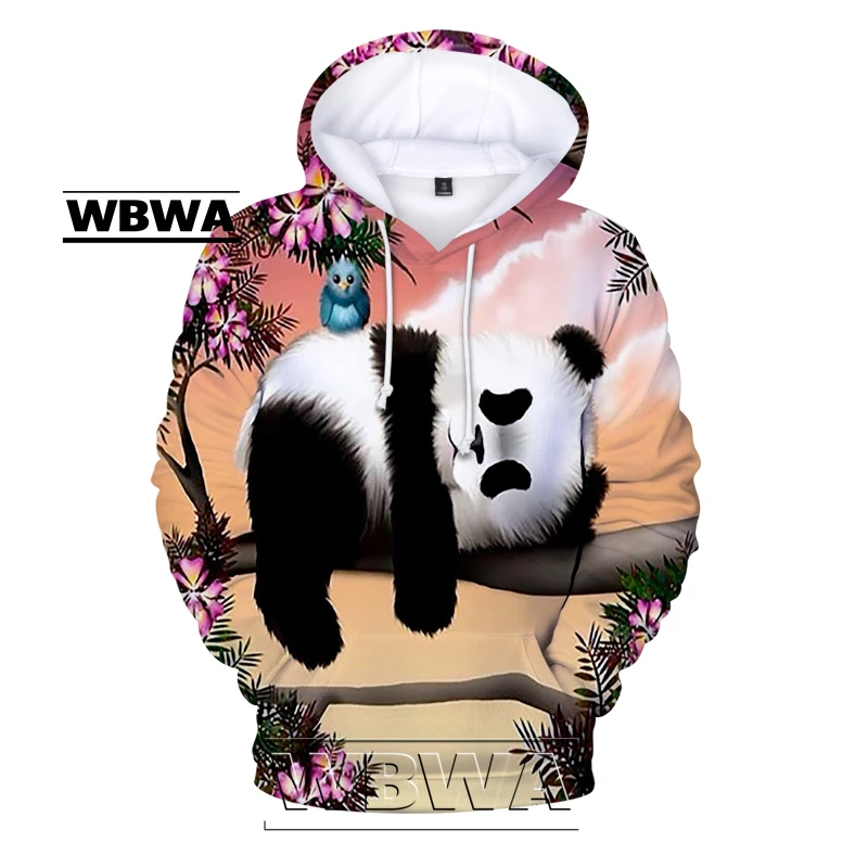 Мужская толстовка с 3D-принтом панды повседневный пуловер в стиле унисекс осень
