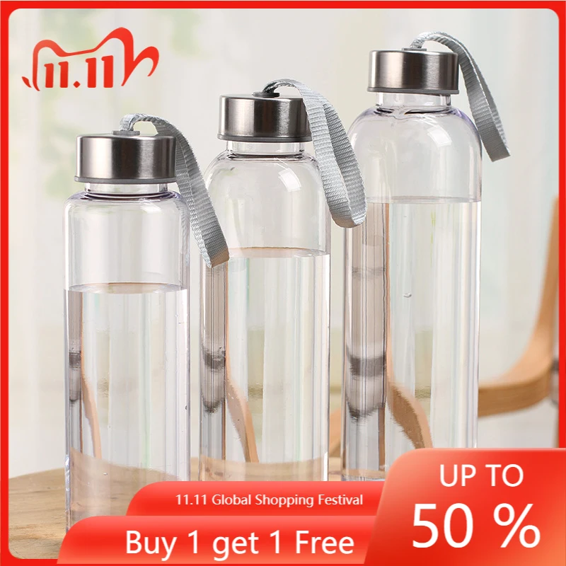 

Outdoor Sports Portable Water Bottles Plastic Transparent Round Leakproof Travel Carrying for Water Bottle Drinkware sale 3
