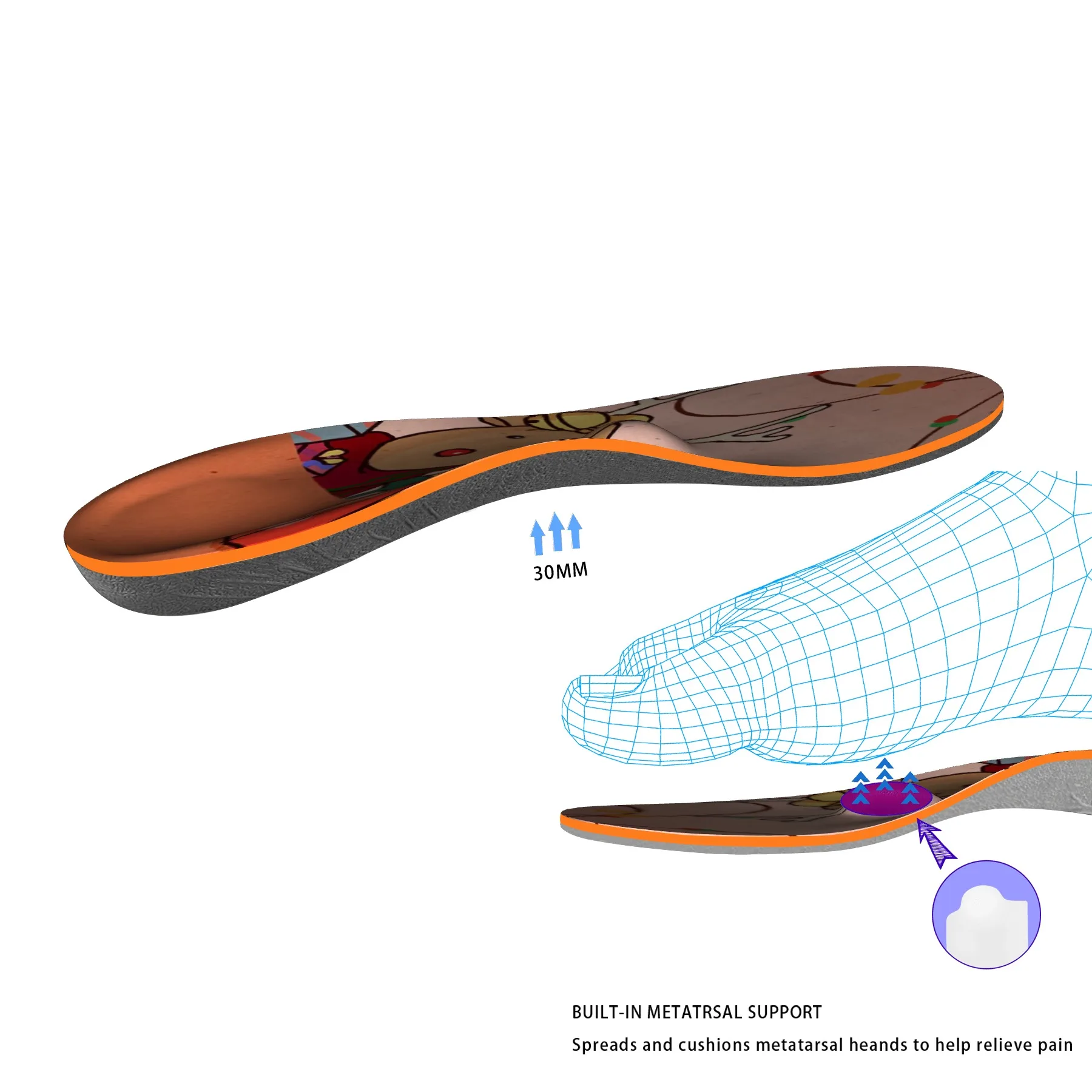 Ортопедические стельки с пенным наполнителем эффектом памяти | Обувь