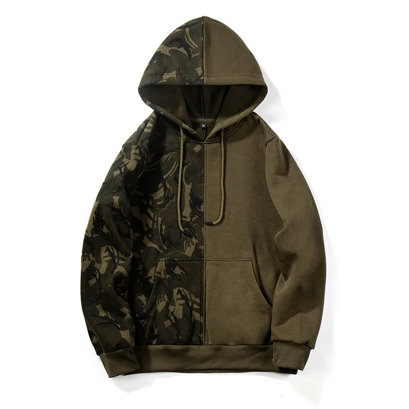 Осенне зимняя новая стильная мужская камуфляжная Толстовка контрастных цветов