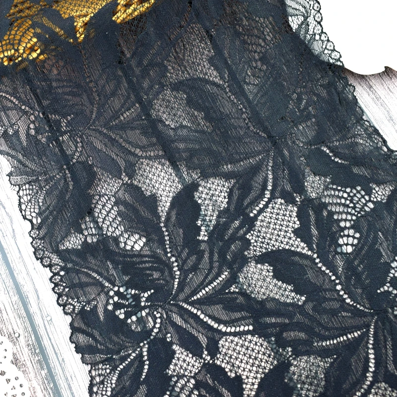 Утолщенное Черное кружево #1756 1 ярд Эластичная отделка швейные принадлежности