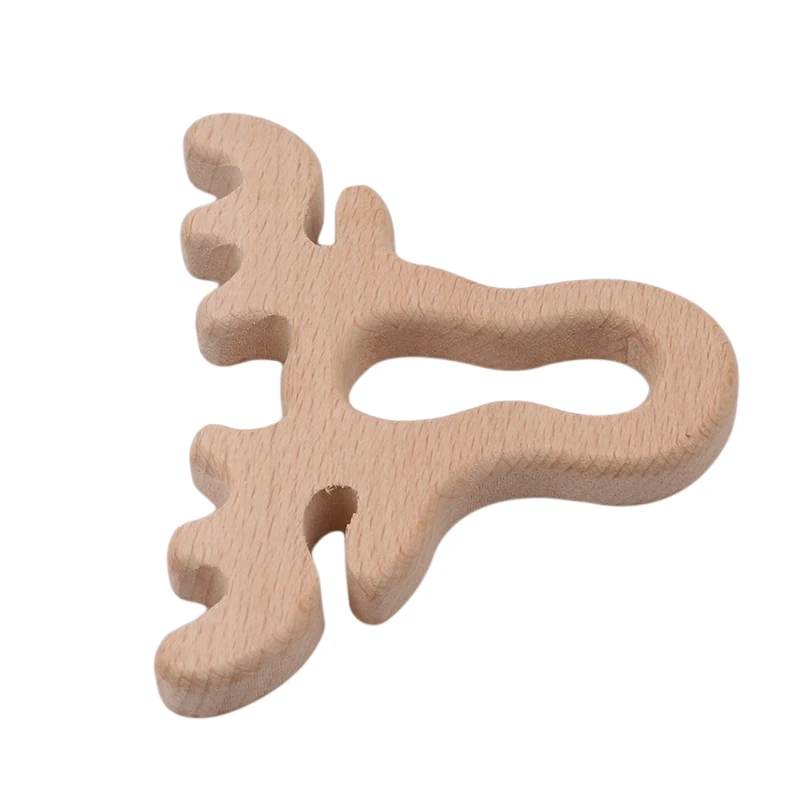 

Natural Wood Teether Cartoon Animal Shape Wooden Baby Teether Toy Safe Newborn Kids Teething Toys Baby Shower Gift