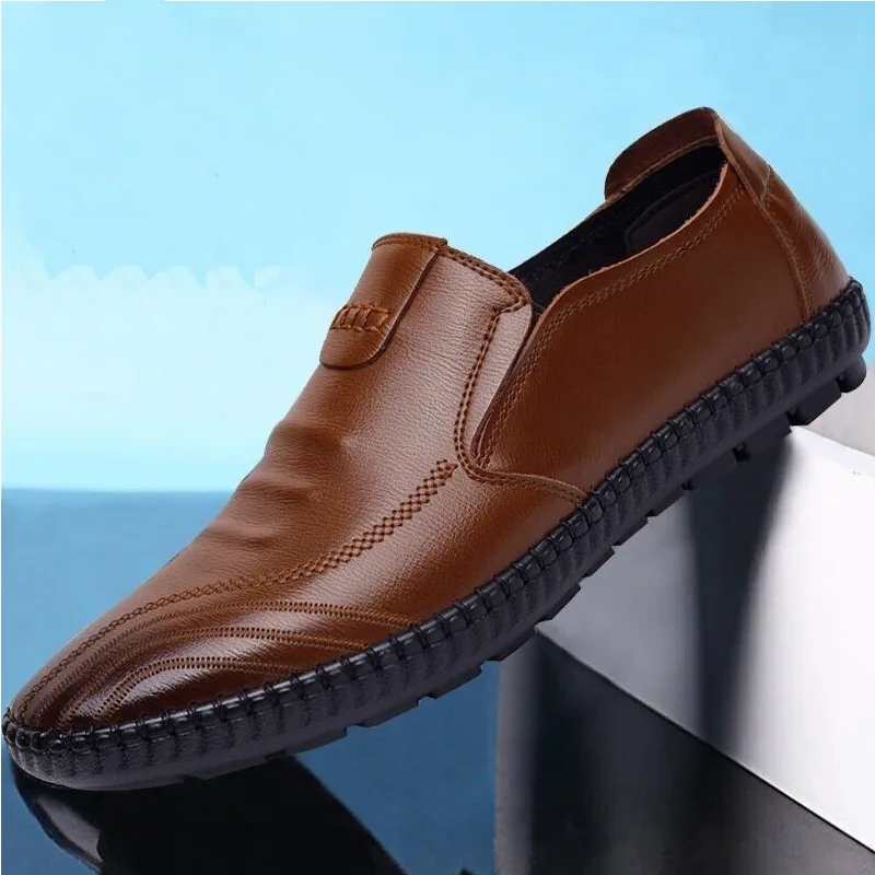 2019 Newset Men Casual Shoes Fashion Genuine Leather Loafers Moccasins Slip on Men's Flats Male Driving | Обувь