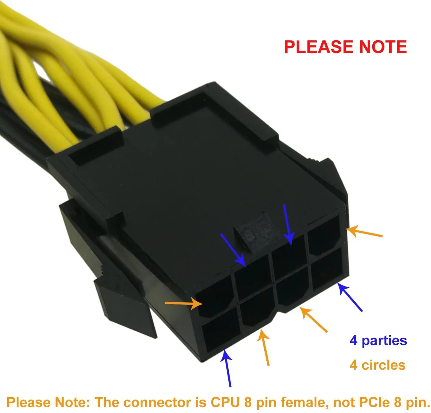 8 Pin to dual 8 (6+2) Pin PCI Express Power Cable Converter Cable for Graphics GPU Video Card PCIE PCI-E VGA Splitter Hub