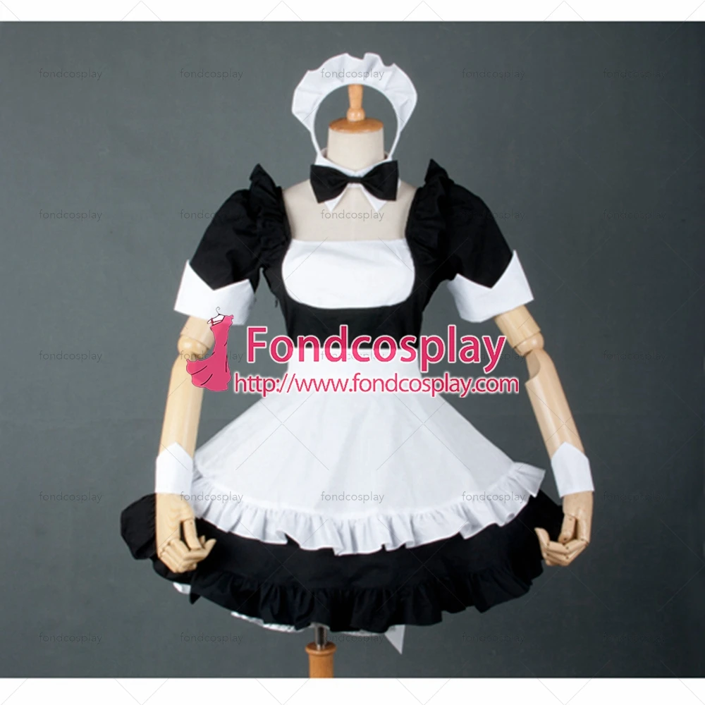 

Сексуальная одежда для взрослых fondcosplay, женская одежда, короткое черное Хлопковое платье, Униформа, белый фартук, костюм на заказ [G783]