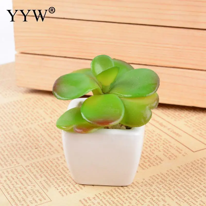 

4pcs/Lot Artificial Plant Bonsai Succulent Simulation Potted Plant Fake Flower Dining Table Potted Ornaments Home Garden Decorat