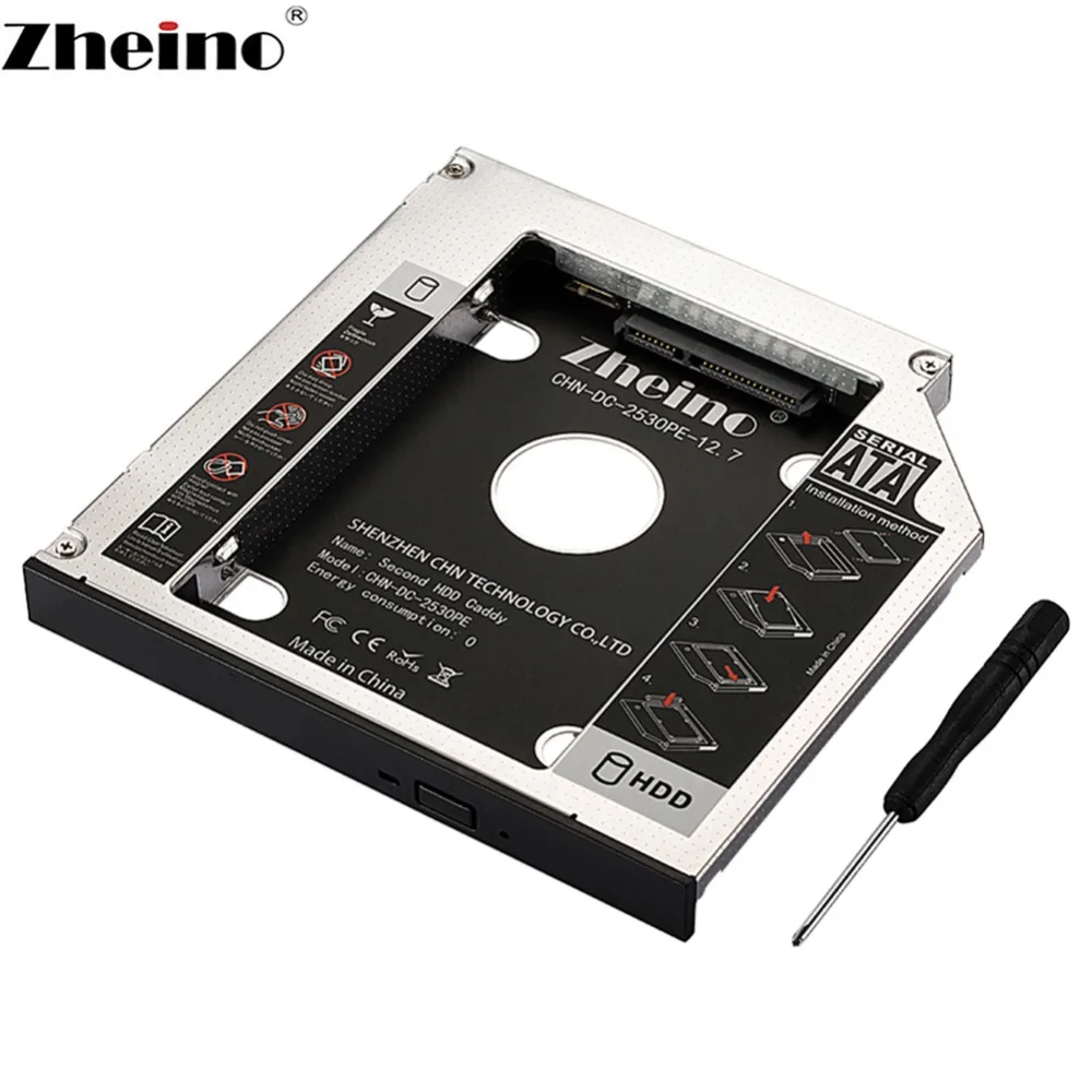 Zheino SATA3 SSD with 12.7mm Caddy 60GB 120GB 240GB 360GB 480GB 960GB 128GB 256GB 512GB 1TB 2nd Frame Adapter CD/DVD-ROM Optical