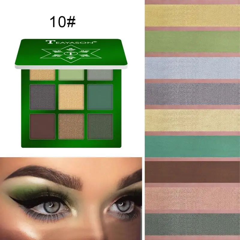 9 цветов s тени для век Палитра Тени набор макияжа мерцающие матовые подарочные