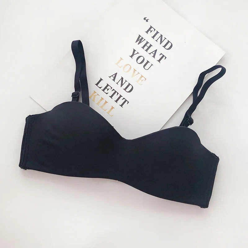 Черный Бесшовное сексуальное женское нижнее белье для девочек Пуш-Ап Топ-бра Женские глянцевые бюстгальтеры x - Цвет: Черный