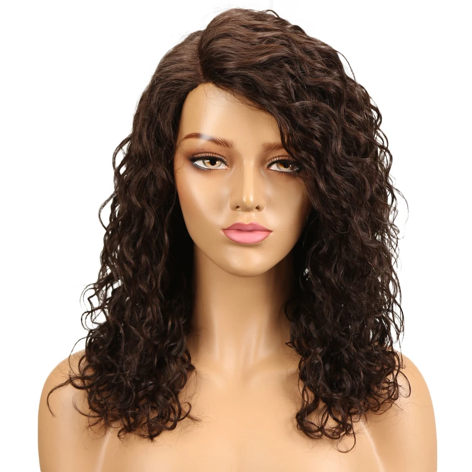 Trurme водная волна боковая часть парик шнурка 18 дюймов коричневый микс из Цвет Реми