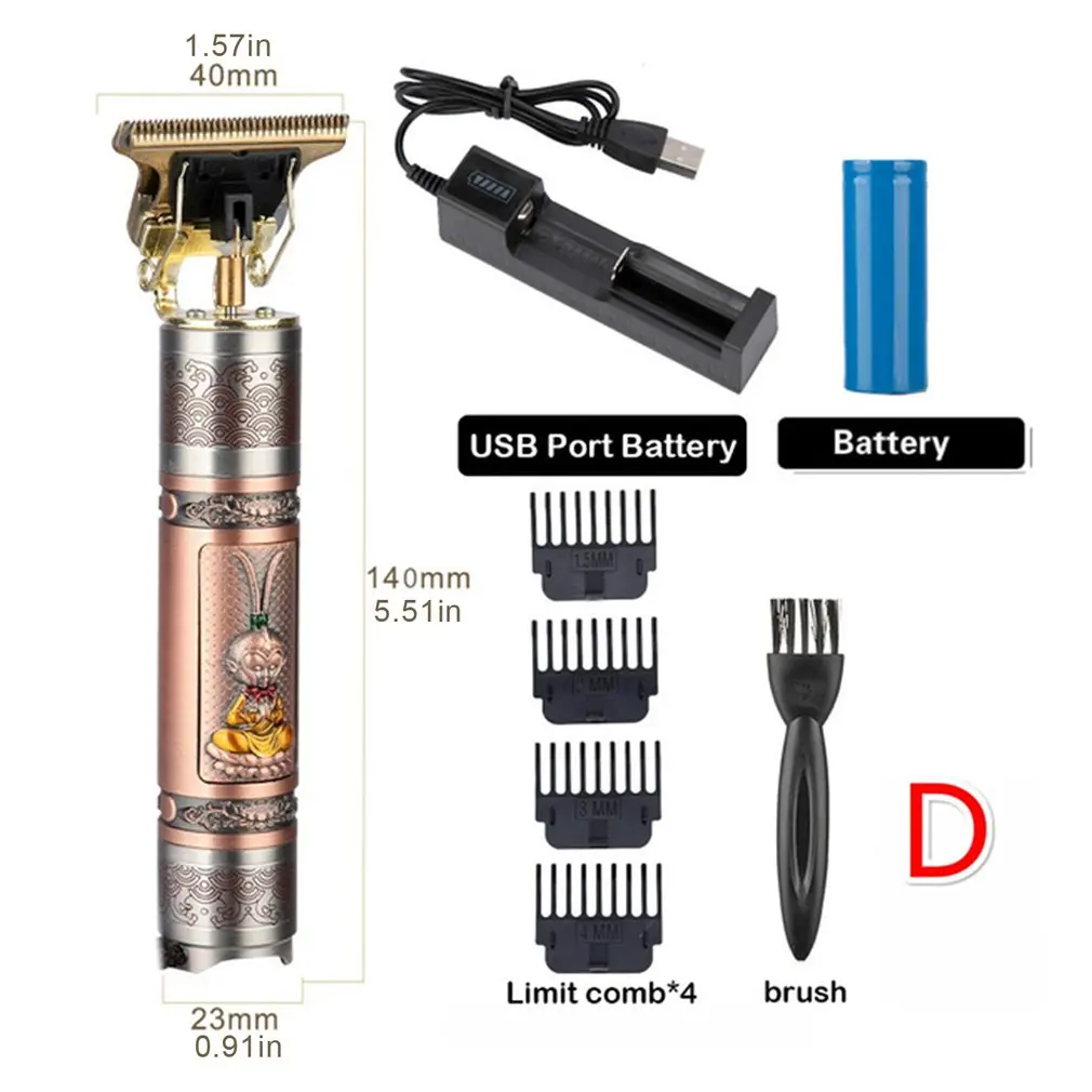 

Professional Hair Clipper USB Rechargeable Cutting Machine Hair Electric Hair Barber Hair Trimmer For Men