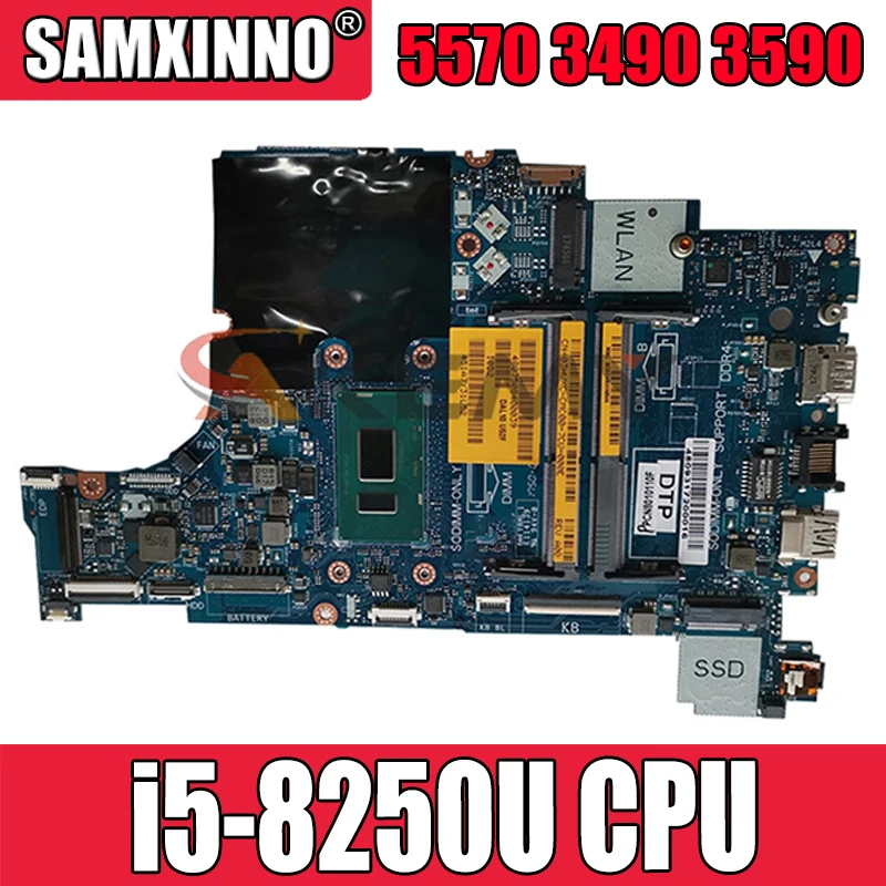 

Для Dell Latitude 5570 E3490 3490 Материнская плата Intel i5-8250U 1,6 ГГц (SR3LB) CAL50 LA-F115P 09XJTY CN-09XJTY испытания ОК