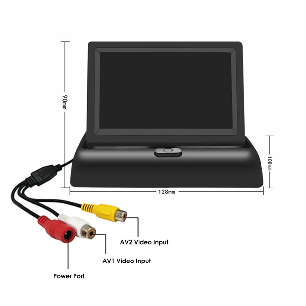 Автомобильный монитор 4 3 дюйма TFT ЖК дисплей Автомобильная камера заднего вида