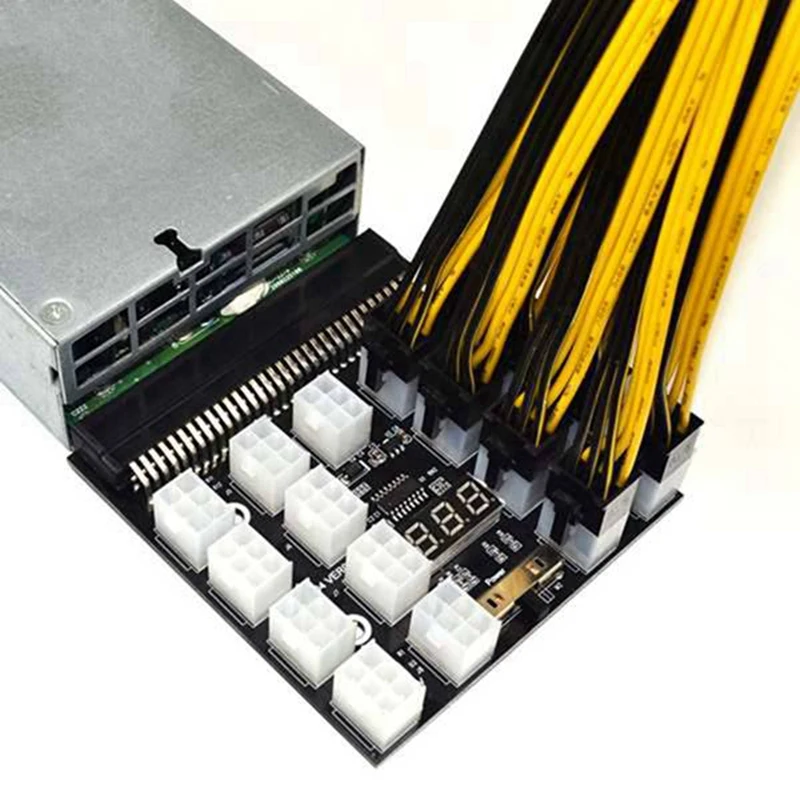 

Power Module Breakout Board for HP 750W 1200W PSU Server Power Conversion +17Pcs 60cm 6Pin to 8Pin Power Cable for BTC