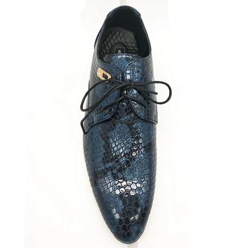 Мужские туфли оксфорды Из Искусственной Змеиной кожи со шнуровкой|Туфли| |