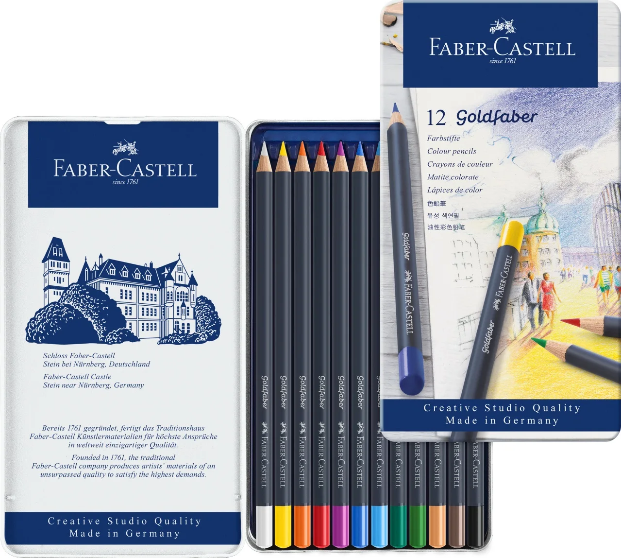Faber Castell голубая серия Goldfaber масляный цветной карандаш разноцветная железная