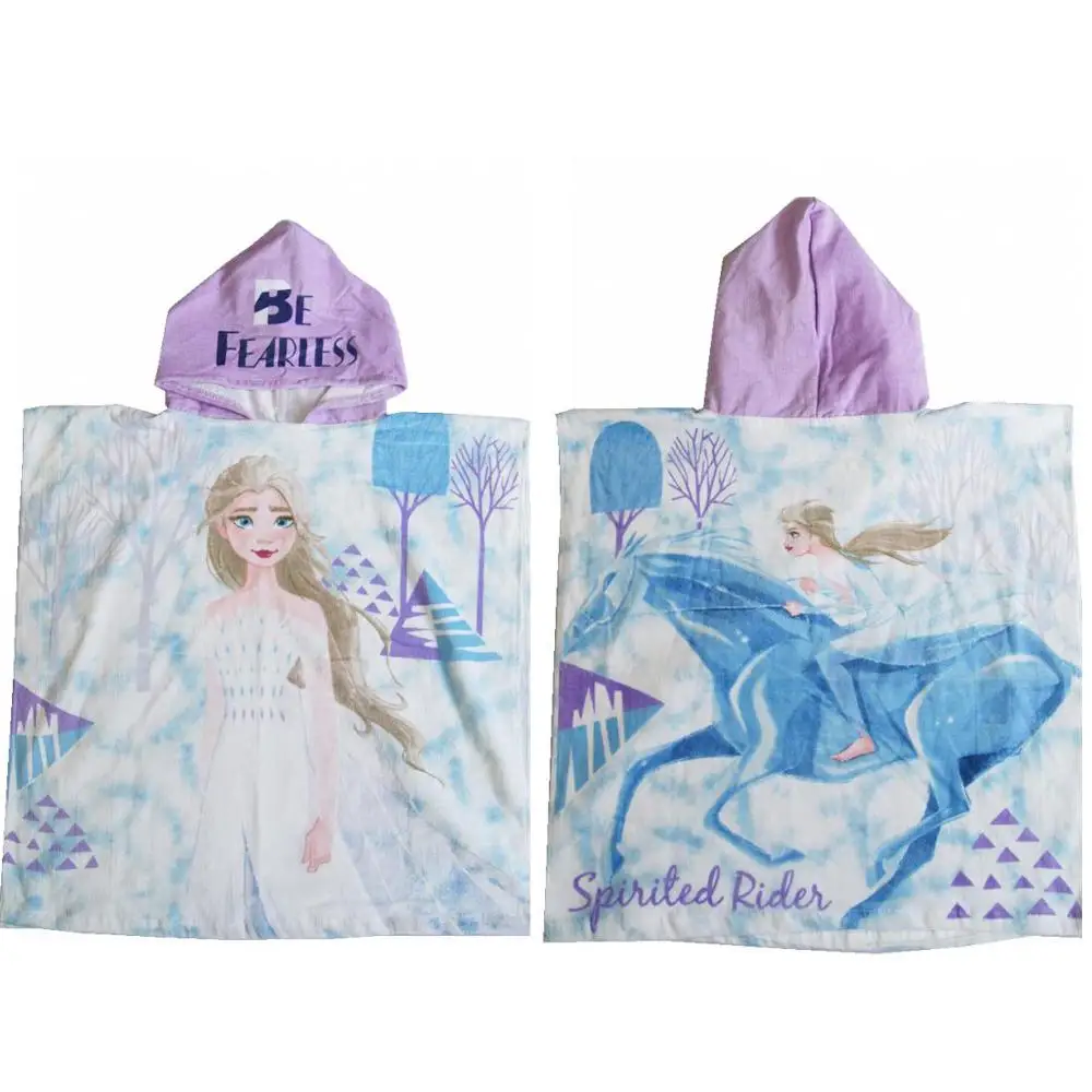 Disney милое детское пляжное полотенце с капюшоном изображением Эльзы и Анны для