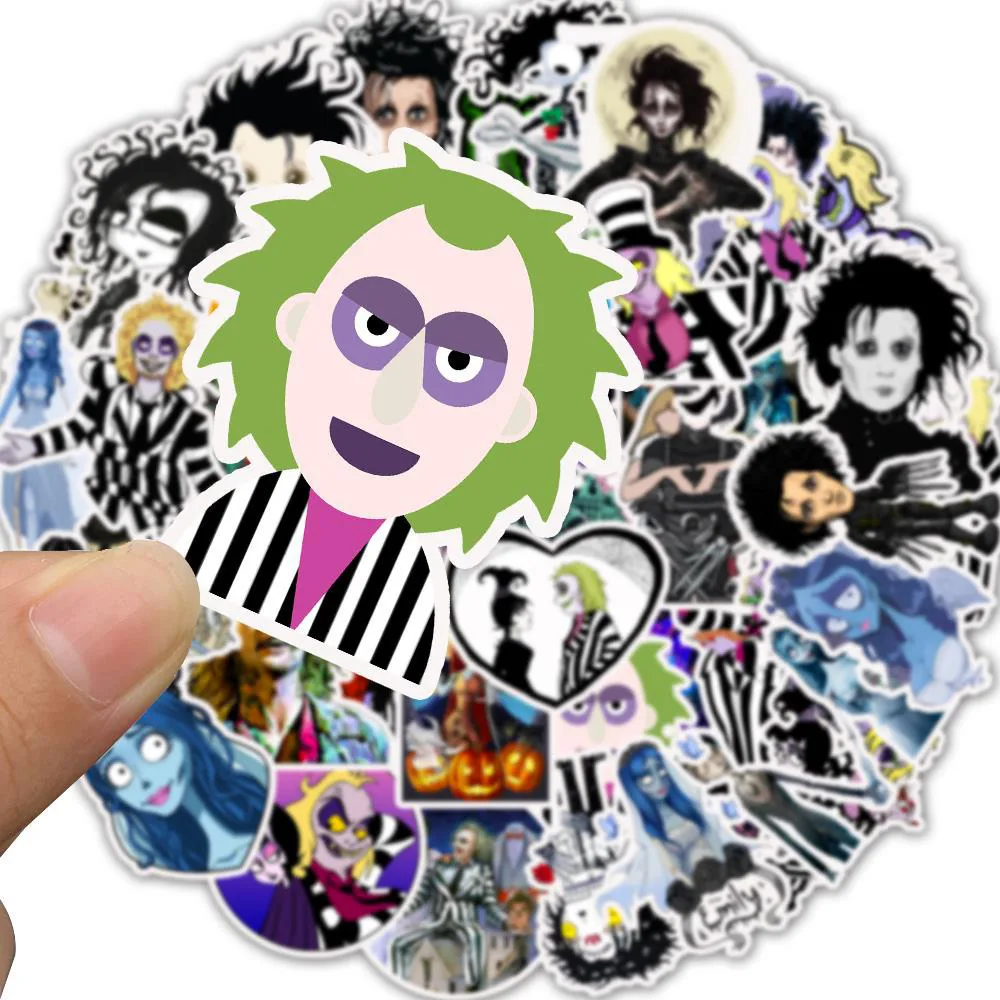 

10/50pcs Stickers Tim Burton Classic Movie Edward Scissorhands Graffiti Sticker for Skateboard Laptop Bicycle Waterproof Decals