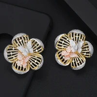 larrauri new design trendy engagement resizable earring jewelry fors women luxury boom flower aaa cubic zirconia earrings brand