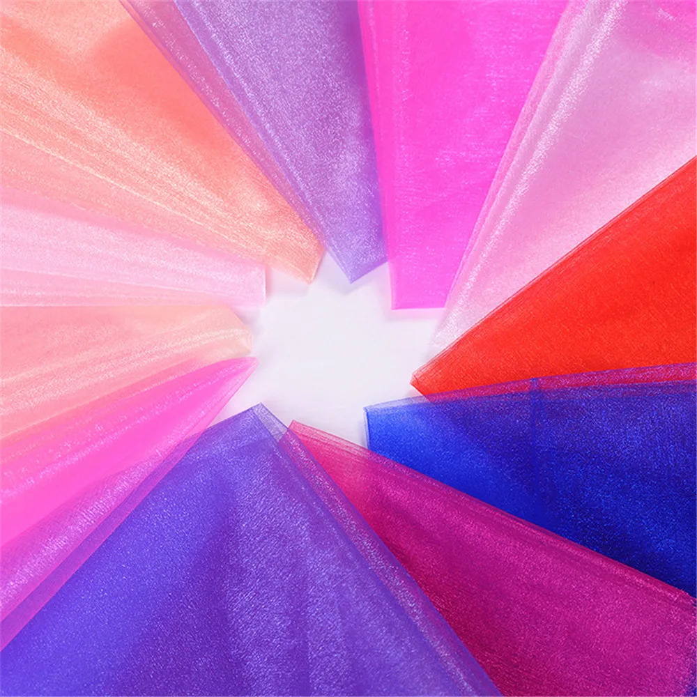 5 м/лот прозрачная органза тюль рулон Хрустальная ткань катушки Свадебные