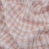pink coloured thread plaid tweed fabric for coat dress suits telas por metro tissus au m%c3%a8tre %d1%82%d0%ba%d0%b0%d0%bd%d1%8c %d0%b4%d0%bb%d1%8f %d1%88%d0%b8%d1%82%d1%8c%d1%8f sewing by the yard